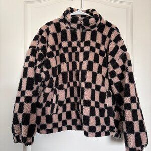 Checkered teddy jacket